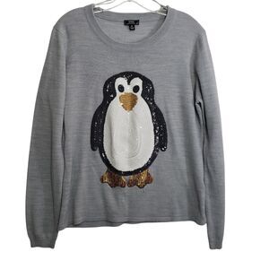 Lisa International Women's 'Penguin' Crewneck Sweater, Size XL